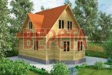 Каркасно-щитовой дачный дом ДС26 (6x6 метра)